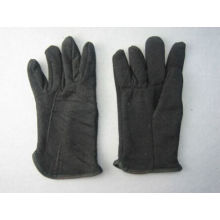 Schwarzer Jersey-Baumwollfleece-gezeichneter Winter-Handschuh-2107